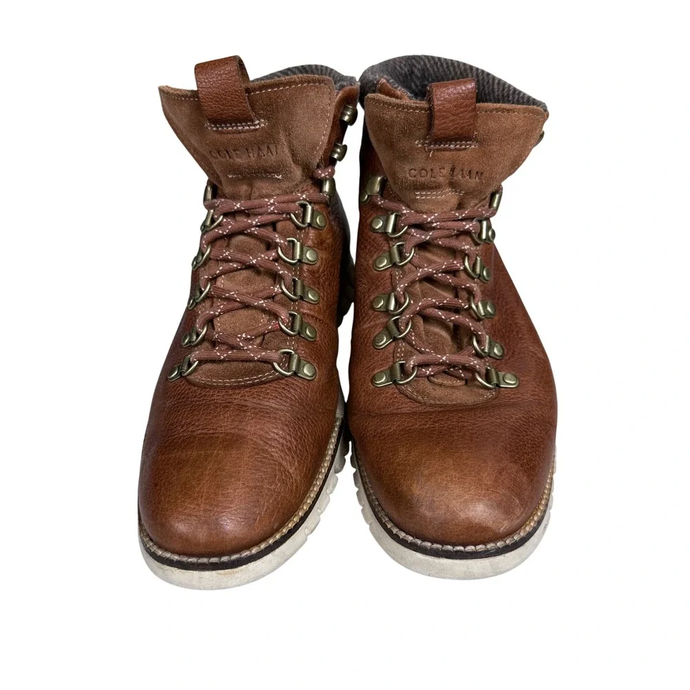 Cole Haan Zerogrand Hiker Boots Mens 8.5 Brown Leather Tweed C27840